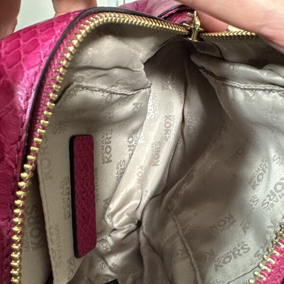 Michael Kors Abbey XS Mini Embossed Leather Backpack In Hot Pink/ Fuscia main image 13